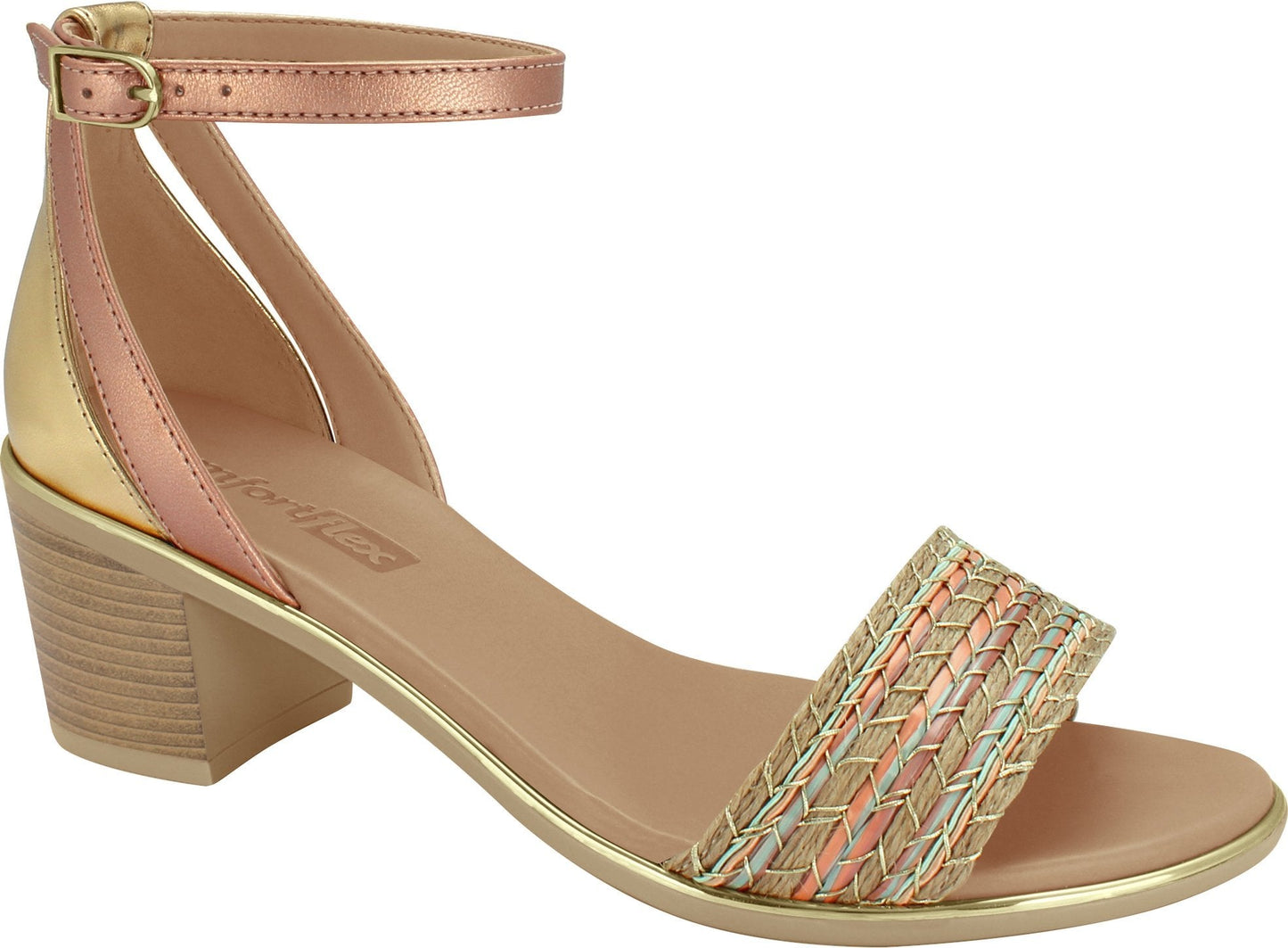 Ramarim 1871404 Women Fashion Comfortable Sandal Mid Heel in Nude