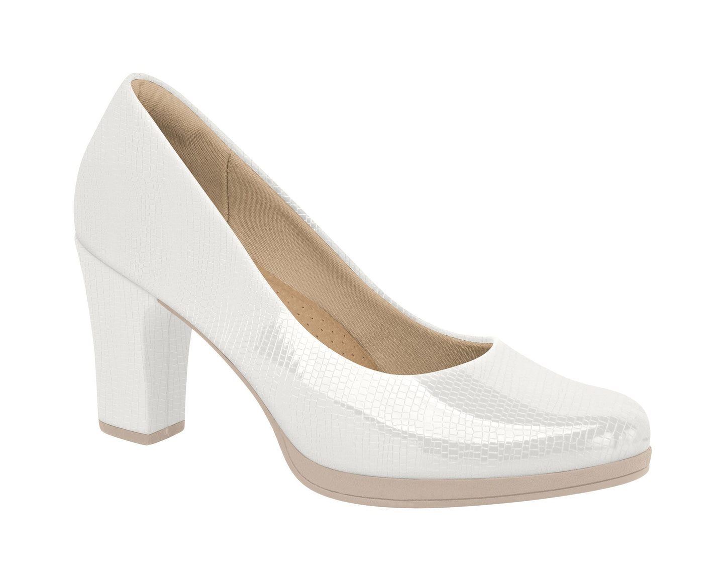 Piccadilly Ref: 130185 Business Court Shoe Medium Heel in Patent Lizzard White