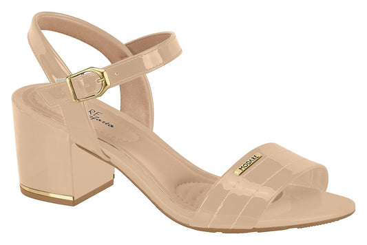 Beira Rio 7109.200-1290 Women Mid Heel Everyday Summer Comfort Sandal in Beige