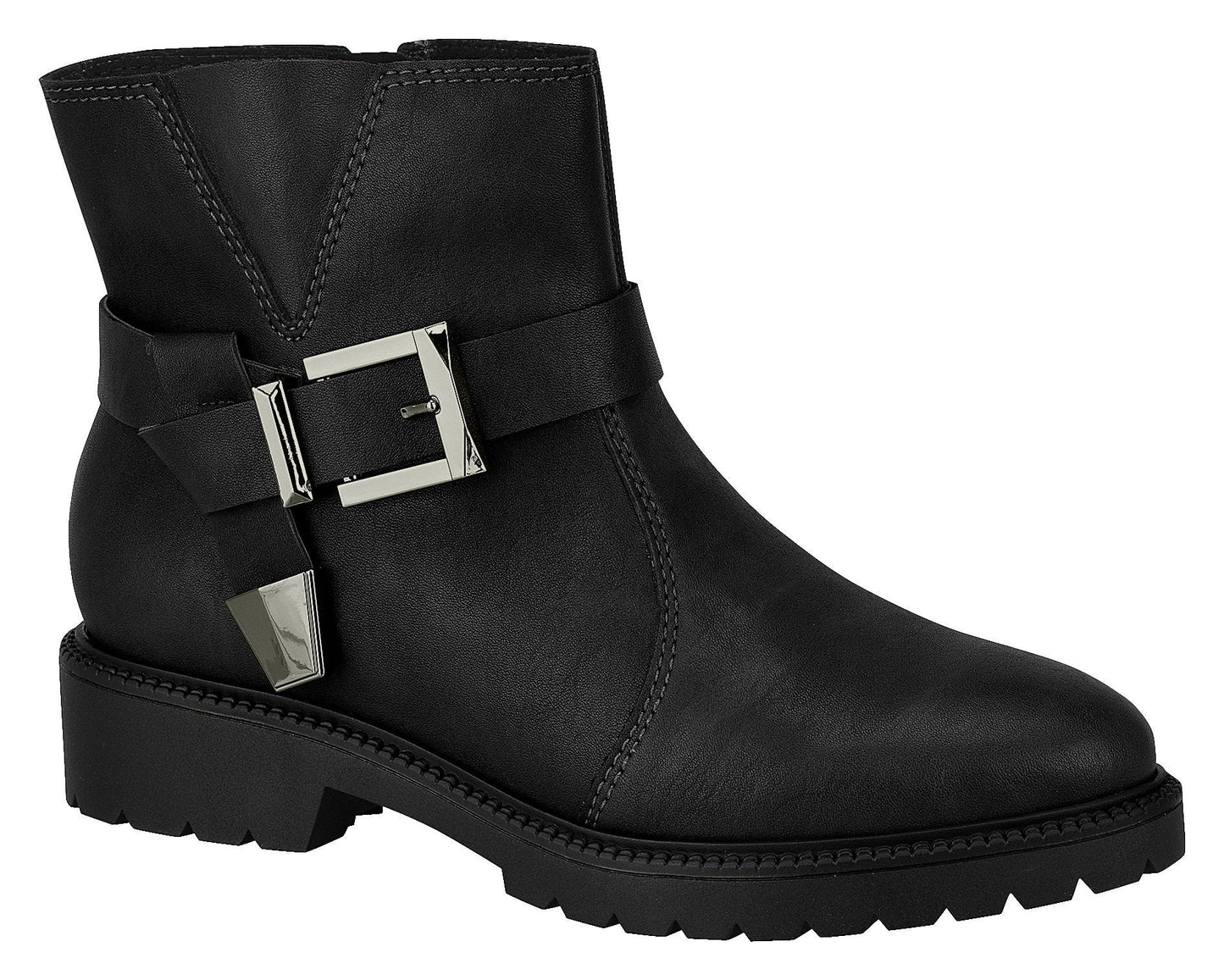 Beira Rio 9054.106 Women Fashion Military Style Flat Ankle Boot in Black